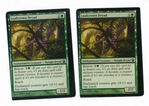 MTG Magic the Gathering 1x Leafcrown Dryad Theros Miscut NM - Picture 1 of 2