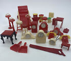 Vintage Mixed Lot 27 Renewal Red Doll Plastic Furniture Trash Clock Lounge Tool