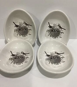 AVIS NIDUM Vögel Nesting ovale Keramik französische Schalen 4er Set Schmuck Geschirr - Bild 1 von 6