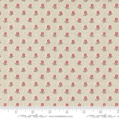 ANTOINETTE 3 YARDS French General Moda Fabric Quilt Floral Red calico 13955-11 - Image 1 of 2