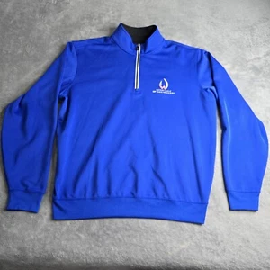 F&G Tech 1/4 Zip Pullover Sweater XL Fairway Greene Patriot Gold Golf Blue - Picture 1 of 18
