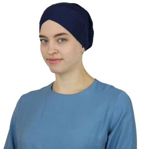 Camiseta deportiva islámica turca Modefa tubo cruz hiyab gorro pañuelo azul marino - Imagen 1 de 3
