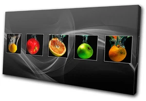 Food Kitchen Fruit Apple Splash CANVAS WALL ART Picture Print VA - Picture 1 of 1
