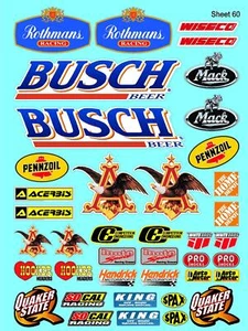 HOJA DE VINILO BLANCO 60 Pegatinas -R/C MODELO Calcomanías 1/12-1/10-TAMIYA-Kyosho-losi - Imagen 1 de 10