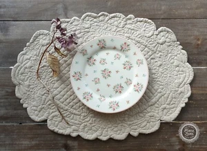Platzdeckchen Tischset Platzset Untersetzer Baumwolle Quilt beige oval Landhaus - Bild 1 von 2