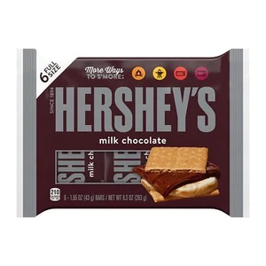 Hershey's Milk Chocolate Candy, Bars 1.55 oz, 6 Count - Picture 1 of 6