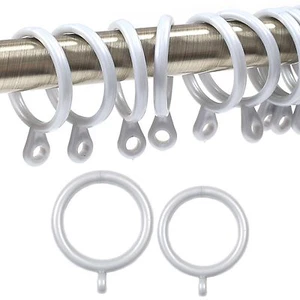 SILBER GARDINENSTANGE RING FEST~KLEIN-GROß~Kunststoff Chromstange Schlaufenstange Hakenleiste - Bild 1 von 1