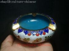 W 4 in Chinese cloisonne handmade flower lower ashtray statue desk ornament Gift