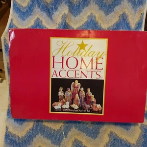 Holiday Time 13 piece Porcelain Nativity Set - - Picture 1 of 2
