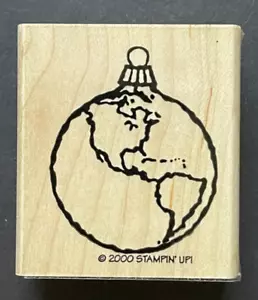 Pianeta Terra Globo Astronomia Corpo Celeste Ornamento Palla Legno Timbro Gomma - Foto 1 di 2