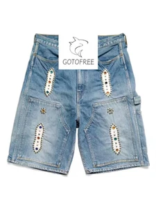 PANTALONCINO UOMO COTONE DENIM ESTIVO RIVETTI BLU PANTALONE CORTO JEANS CASUAL - Foto 1 di 18