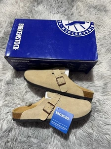 Birkenstock Boston Cork Soft Footed Taupe Suede Clogs Sandalen UK 7 EU 40 US 9 - Bild 1 von 11