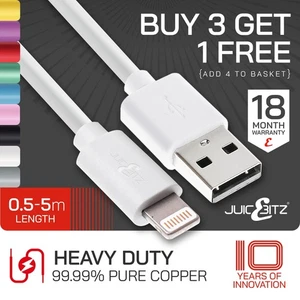 JuicEBitz Charger Cable 20AWG Heavy Duty for iPhone 11 12 13 14 Pro Max iPad Air - Picture 1 of 56