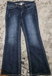 Maurices Original Bootcut Blue Jeans Denim Womens Size 18 R Distressed Stretch - Picture 1 of 11