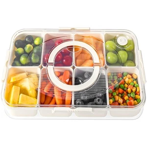 Divided Serving Tray with Lid and Handle Snack Box Charcuterie Container Dish... - Picture 1 of 8