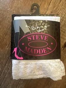 Pantalones Cortos de Motociclista Steve Madden Para Mujer Talla Mediana Blanco Encaje Puño en la Parte Inferior Nuevos con Etiquetas - Imagen 1 de 7