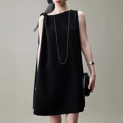 РЯД Summer женщин повседневный моды плеча одно слово воротник платье без рукавов - Изображение 1 из 4