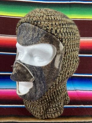 Vtg Camo Hunting Face Mask Balaclava Knit Adult Hat Winter Beanie Cap USA Made - Image 1 of 4