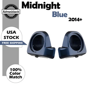 Midnight Blue 6.5" Speaker Pods Rushmore Lower Vented Fairings Fits Harley 2014+ - Picture 1 of 5