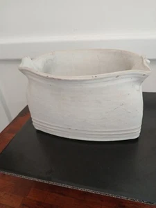 Studio Art Pottery Signed MEECH LARGE VASE/ PLANTER WHITE/IVORY MATTE GLAZE - Picture 1 of 9