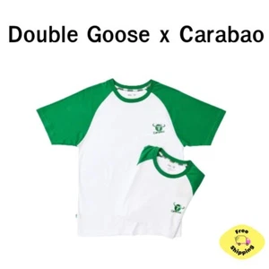 Double Goose x Carabao T-shirt, round neck, white, trimmed with green sleeves, l - Picture 1 of 2