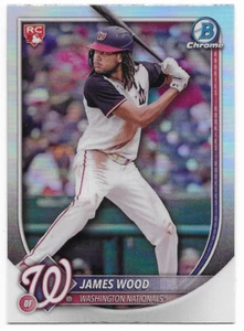 Bowman 2025 cromo rojo novato logotipo refractor James Wood (#29) Nationals RC - Imagen 1 de 2