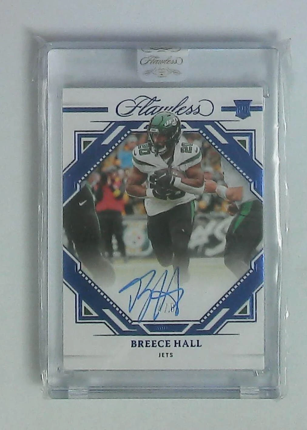 2022 Panini Flawless Rookie Frame Signatures Sapphire Breece Hall /8