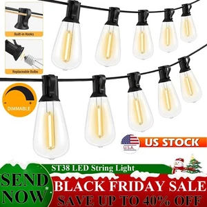 Outdoor String Lights 50FT,ST38 String Light for Outside with LED Lights,US Ship - Picture 1 of 23