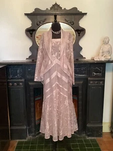 USA Designer Damianou Mother Of The Bride Floral Lace Outfit ‘Blush’ Size XL 18 - Picture 1 of 16