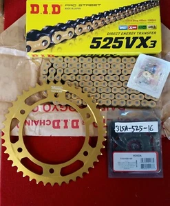 Honda CBR1000 17-23 525 DID VX Chain & Renthal / Talon Sprocket Kit. 16/44T - Picture 1 of 1