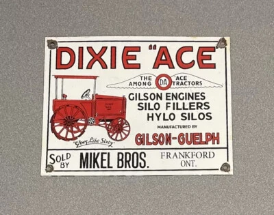VINTAGE DIXIE ACE PORCELAIN SIGN CAR GAS OIL TRUCK GASOLINE - Image 1 of 2