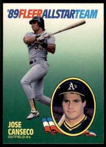 1989 FLEER ALL STAR TEAM JOSE CANSECO OAKLAND ATHLETICS #2