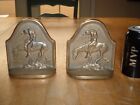 [Maker: Corr-1929] Old West Indian- "The Last Trail", Solid Brass Metal Bookends