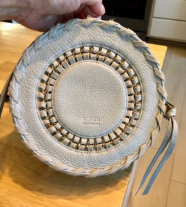 AIMEE KESTENBERG GRAY LEATHER CROSSBODY ROUND CANTEEN BAG - Picture 1 of 6