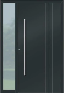 Beidseitig flügelüberdeckend ALUMINIUM Alu Haustür Ud0,81 AS60 01 mit Seitenteil - Bild 1 von 9