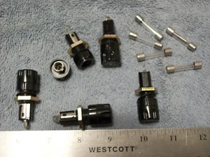 LOT OF 5- BLACK PANEL MOUNT FUSE HOLDERS! - Picture 1 of 1