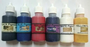 6 X BASIC Pigment Colours - Liquid 30ml, Soaps,Bath,Crafts. Aust, Non bleeding - Picture 1 of 7