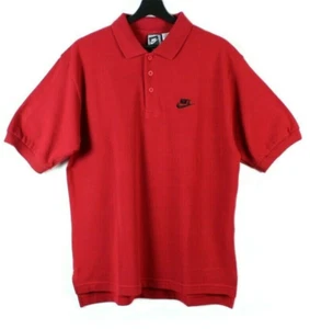 NOS 90s vintage Nike polo t-shirt pique cotton tshirt deadstock golf tennis M L - Picture 1 of 6