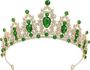 Krone Damen, Barock Tiara Kristallkrone Strass Krone Hochzeit Tiara Diadem Hochz - Bild 1 von 7