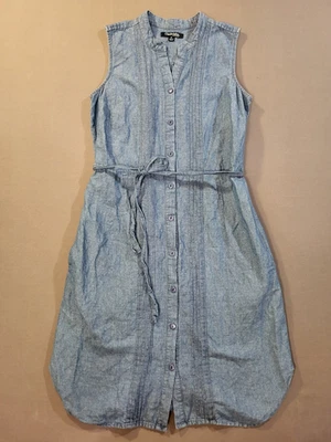 Vestido vaquero Chadwicks of Boston talla 8 para mujer con botones bolsillos sin mangas algodón Foto 1 de 4