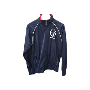 Chándal Sergio Tacchini Azul Top Chaqueta de Pista - Mediana - Vintage Retro Años 90 En muy buena condición - Imagen 1 de 15