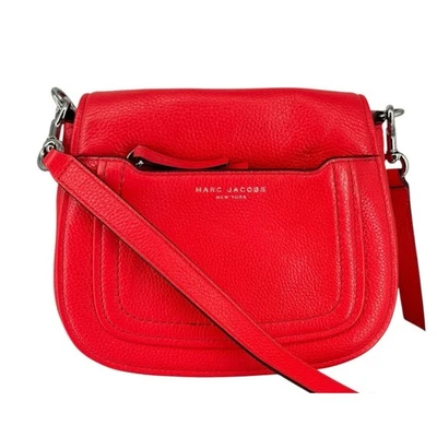Bolsa carteiro Marc Jacobs Empire City couro pebbled aba tiracolo bolsa coral - Imagem 1 de 4