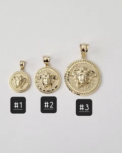 Medusa Head 10k Gold pendant charms, Brand New Real 10kt Gold Diamond cut - Picture 1 of 8
