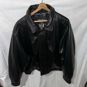 Eddie Bauer Bomberjacke aus Leder mit Gänsedaunenfüllung Gr. Large schwarz schwer - Bild 1 von 18