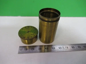 ANTIQUE BRASS EMPTY CARL ZEISS "E" OBJECTIVE CANISTER MICROSCOPE PART T3-B-14 - Picture 1 of 5