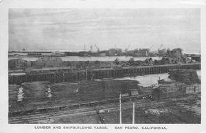 1920s San Pedro California Lumber Shipbuilding Yards Western Postcard 25-7865 - Picture 1 of 2