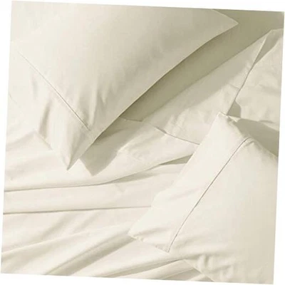  Cama lisa 650 hilos mezcla algodón Olympic Queen (Extended Queen) marfil Foto 1 de 4