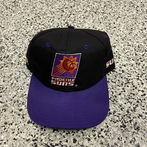 Phoenix Suns Twins Enterprise Vintage Snapback Cap Hat Old Logo Black Purple - Picture 1 of 6