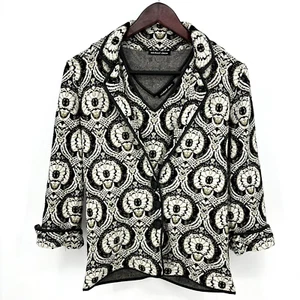 2pc Michael Simon Black White Metallic Print Sweater Cardigan Tank Set sz Small - Picture 1 of 12