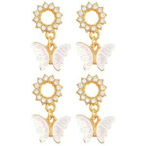 2 Pairs  Stud Earrings Women Butterfly Earrings Women Earrings Girl Ear Jewelry